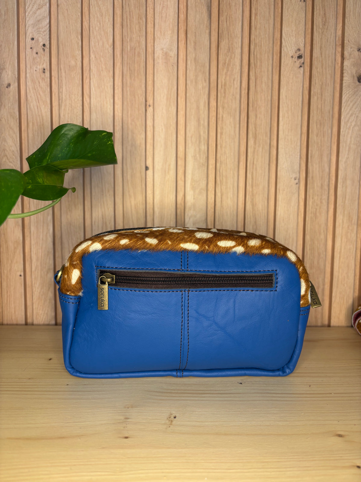 Leren tas met hertprint