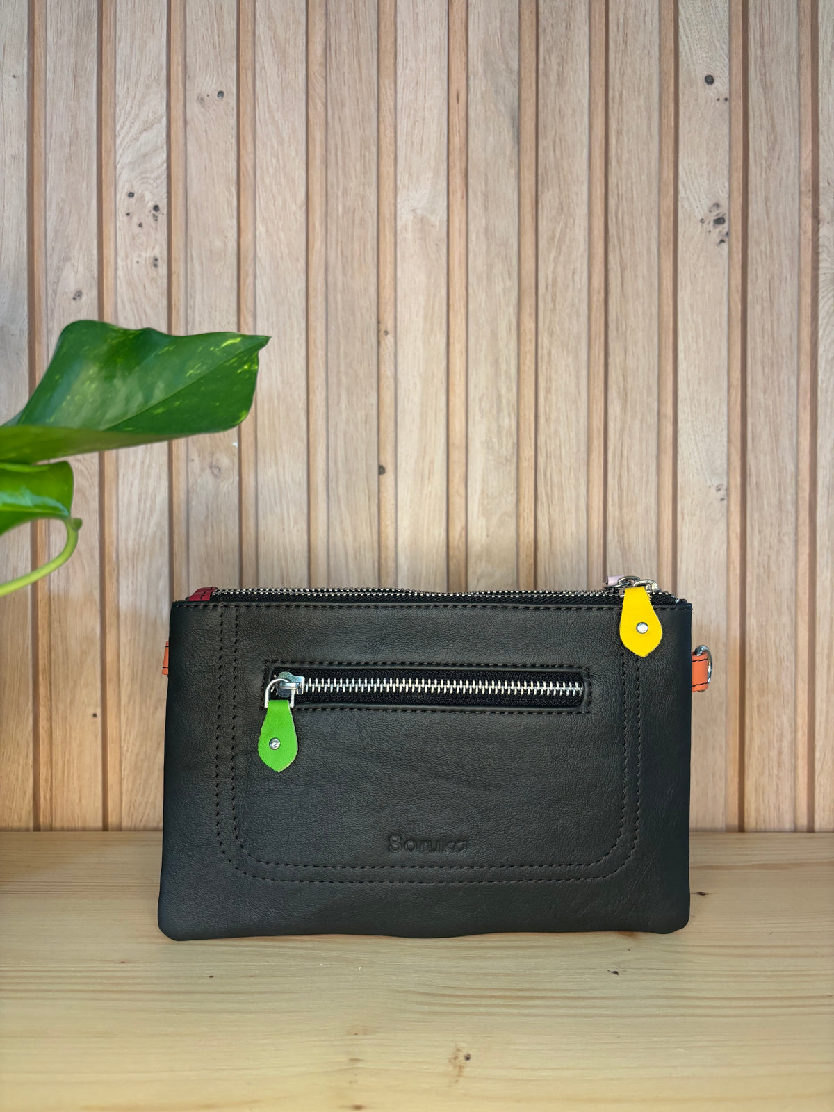 Leren tas in volledig luipaardprint - wit
